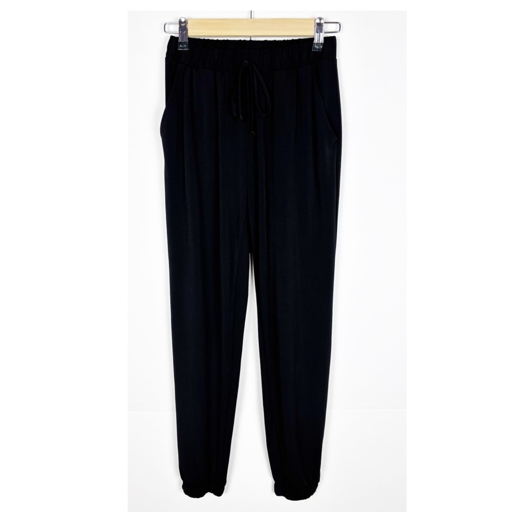 Brigitte Brianna High Waist Street Joggers Pants Elastic Waist Black Size Small